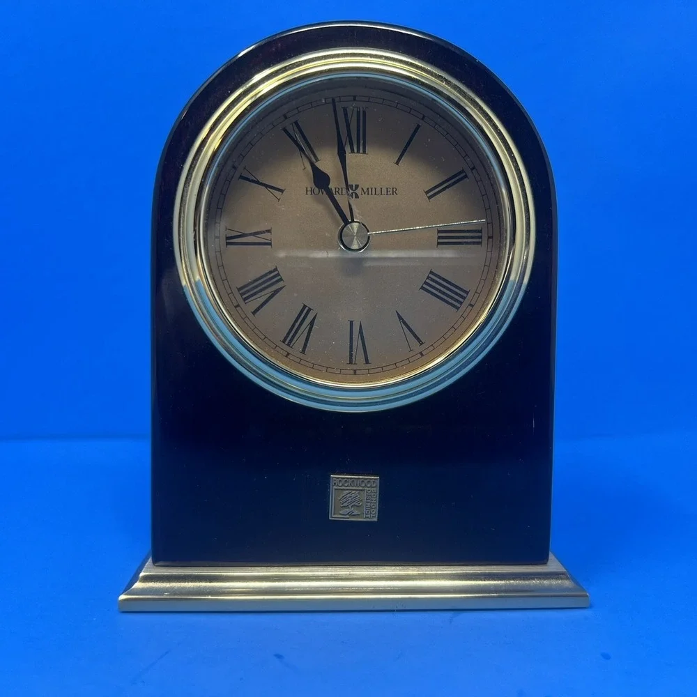 Howard Miller Rockwood Quartz Table Clock Desk Office Decor TESTED Works Modern